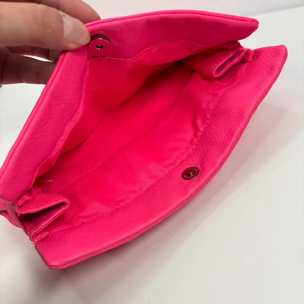 Victoria's Secret Women Clutch Bag Cosmetic Makeup Bag Pencil Pouch Neon Pink